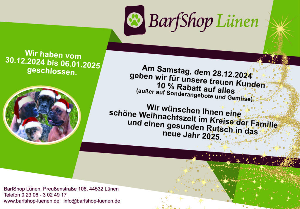 Öffnungszeiten Weihnachten Neujahr 2024/2025