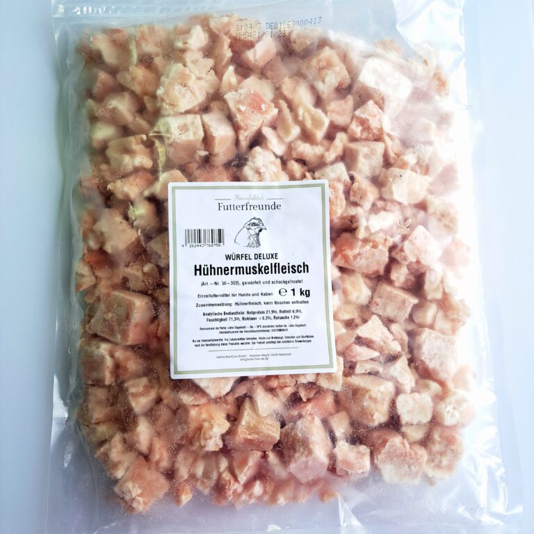 Beutel mit Hühnerfleisch Würfel ähnlich Gulasch Stücke geschnitten