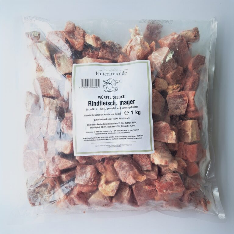 magere kleine gefrorene Rindfleisch Stückchen ähnlich Gulasch
